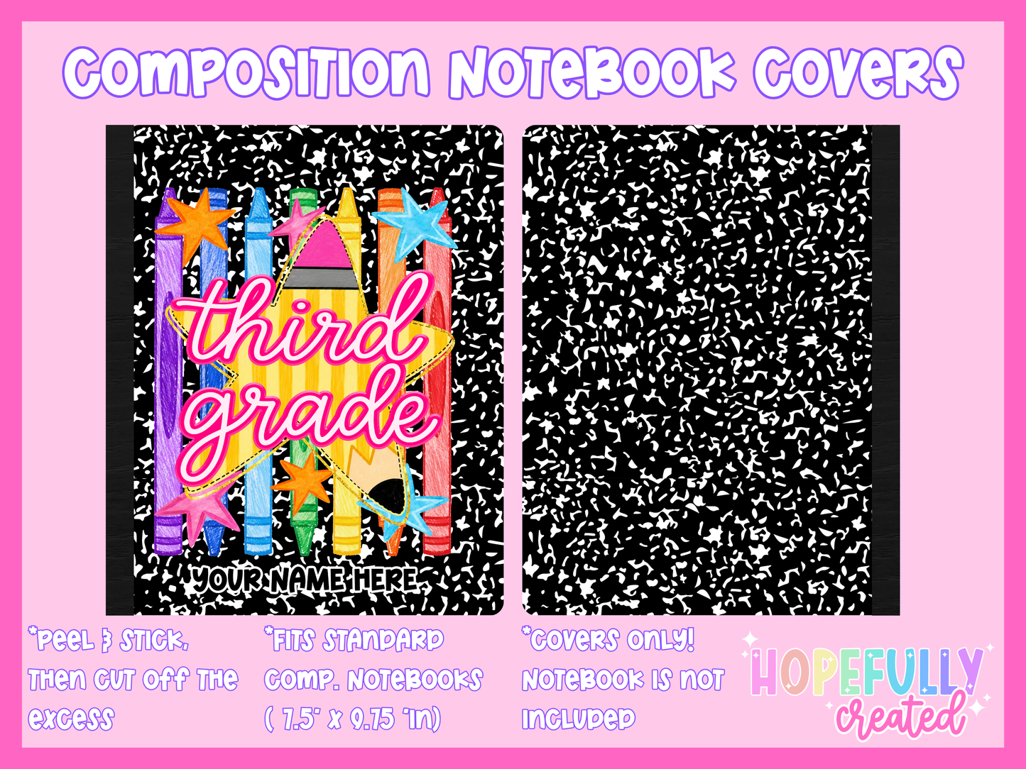 Pencil Star Composition Notebook Cover