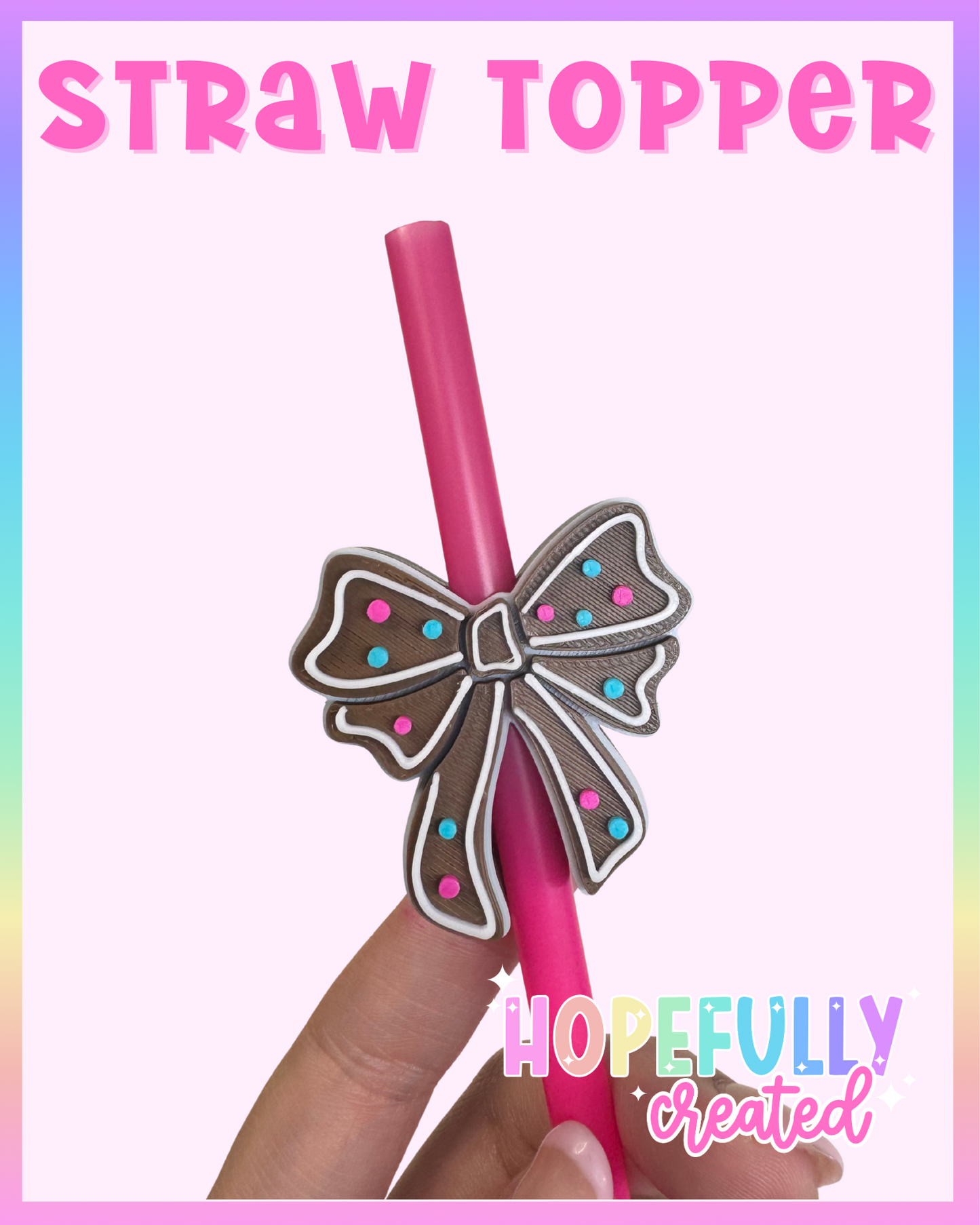 Gingerbread Bow Straw Topper