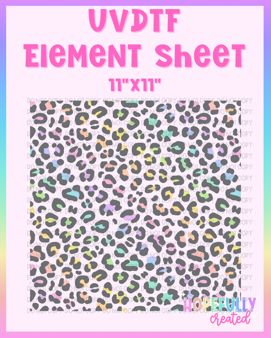 Pastel Leopard UVDTF Element Sheet