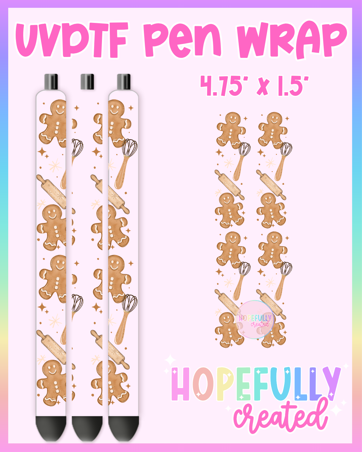 Gingerbread Baking UVDTF Pen Wrap