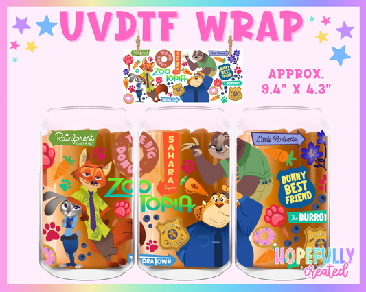 Zoo UVDTF Glass Can Wrap