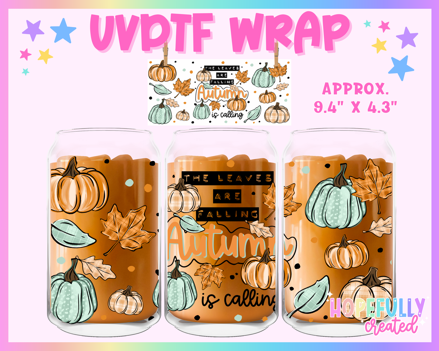Autumn is Calling UVDTF Glass Can Wrap