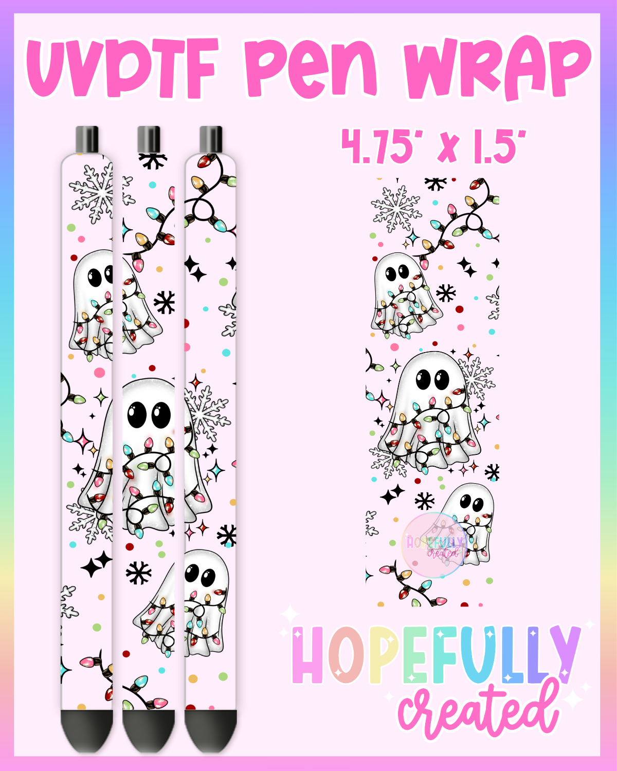 Christmas Ghost UVDTF Pen Wrap