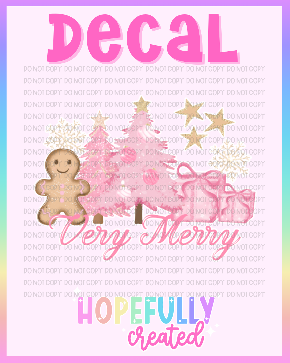 Very Merry Gingerbread Decal-1160