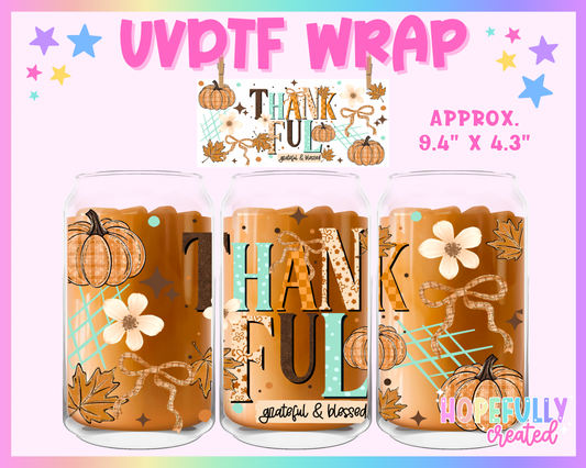 Thankful UVDTF Glass Can Wrap