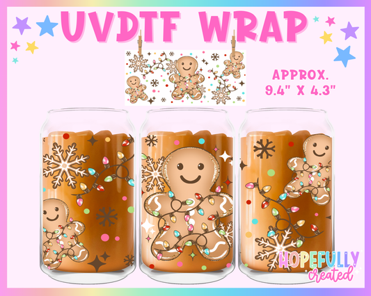 Christmas Gingerbread UVDTF Glass Can Wrap
