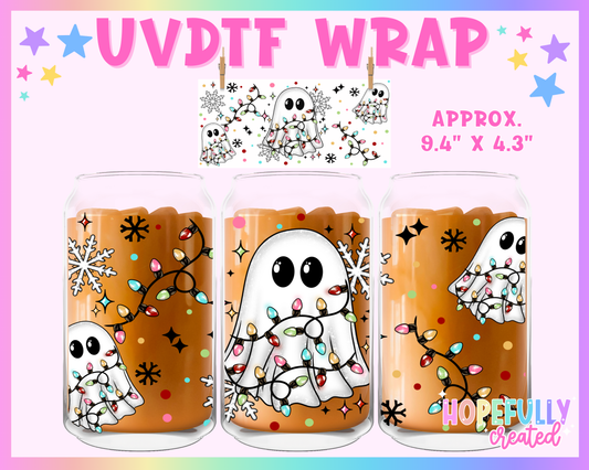 Christmas Ghost UVDTF Glass Can Wrap