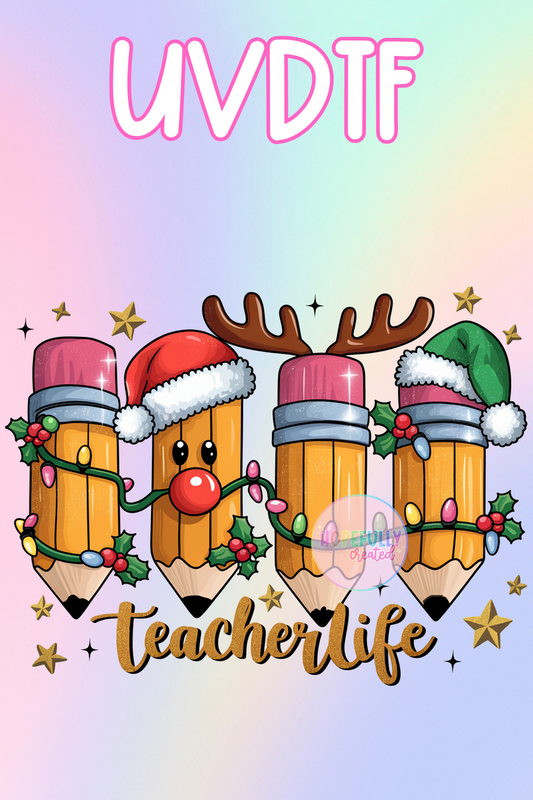 Teacher Christmas UVDTF Decal