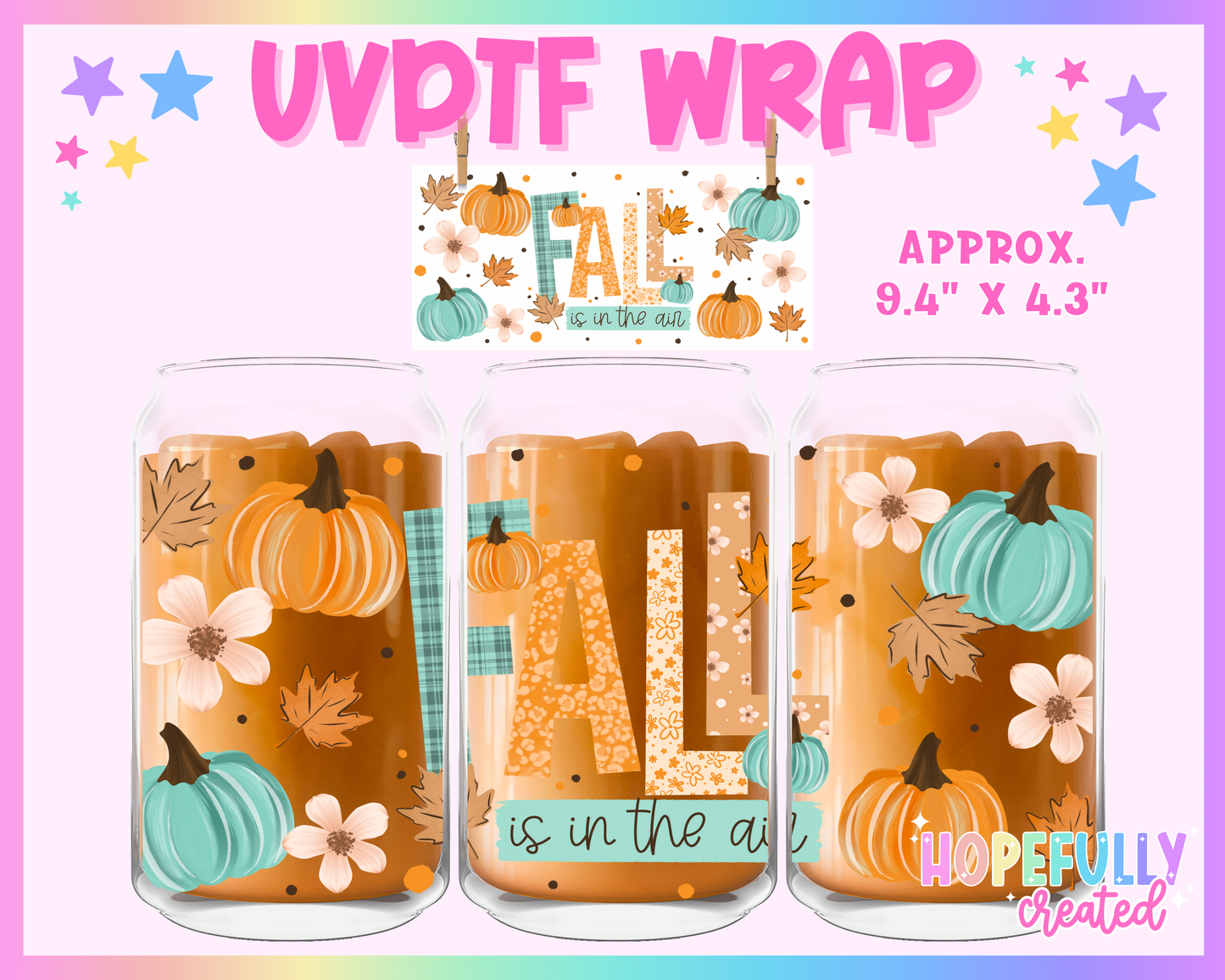 Fall is in the Air UVDTF Glass Can Wrap