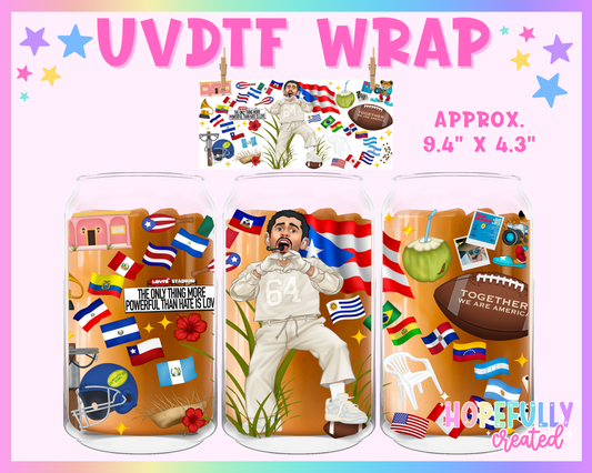 Bad Bunni UVDTF Glass Can Wrap