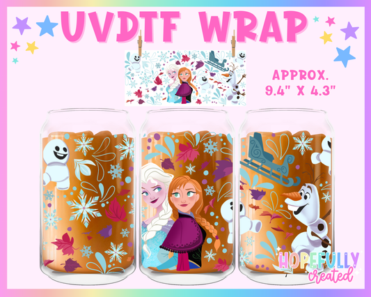 Frozen UVDTF Glass Can Wrap