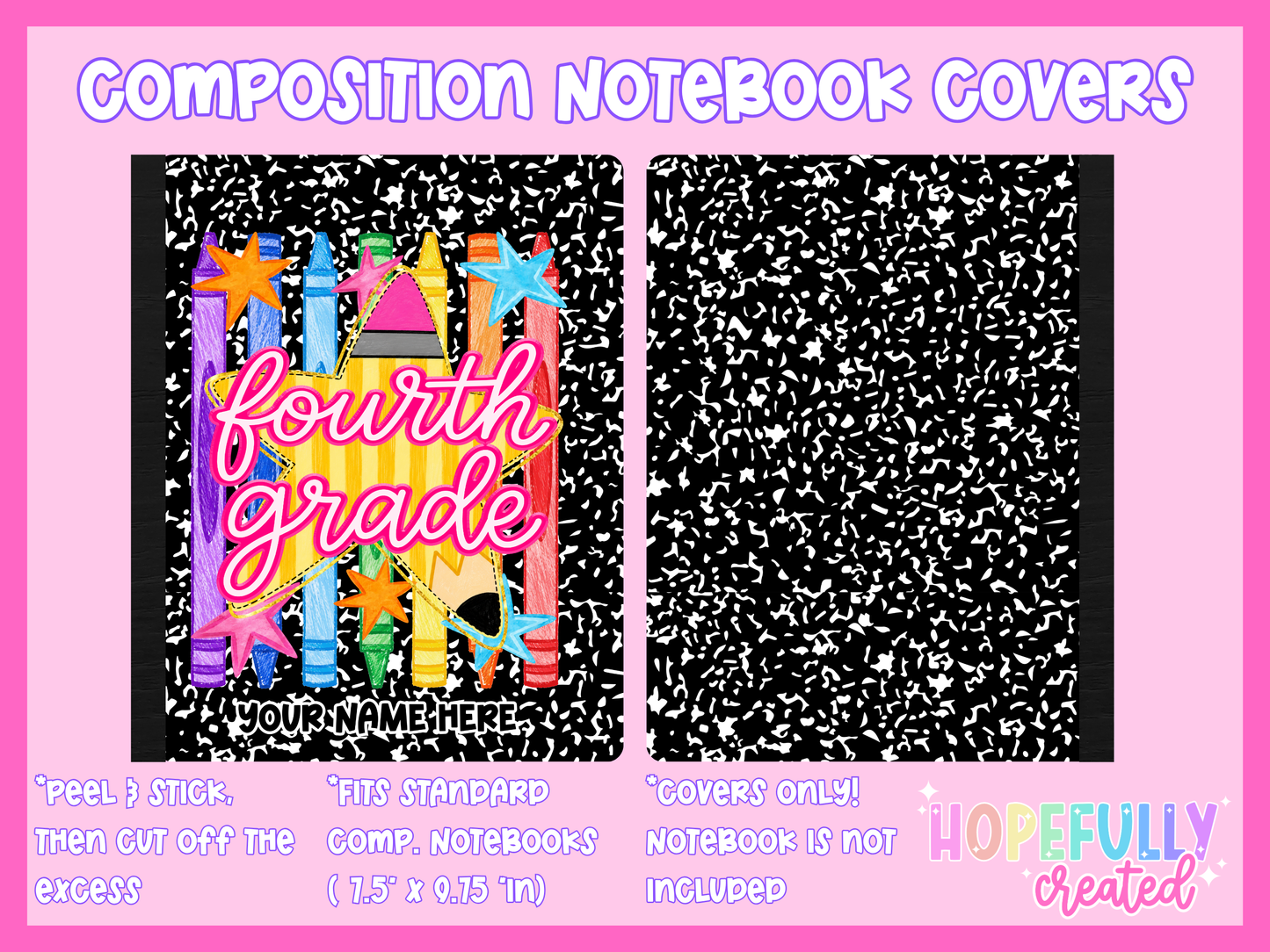 Pencil Star Composition Notebook Cover
