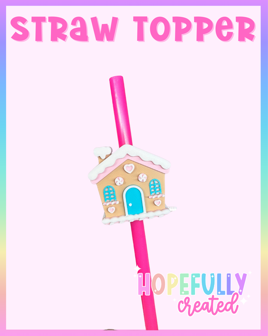 Gingerbread House Straw Topper
