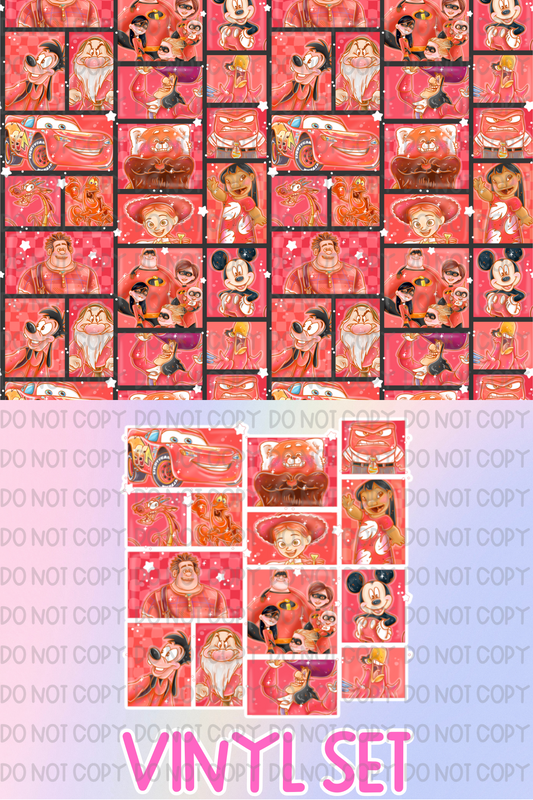Red Characters Vinyl Set
