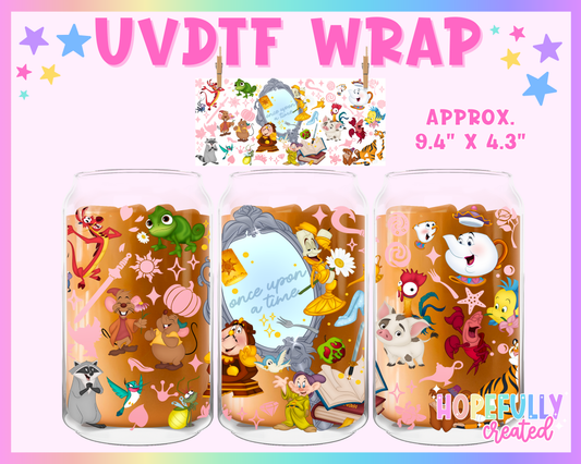 Once upon a time (pink) UVDTF Glass Can Wrap