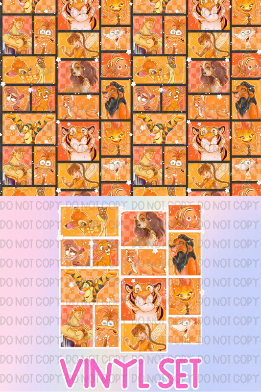 Orange Characters Vinyl Set