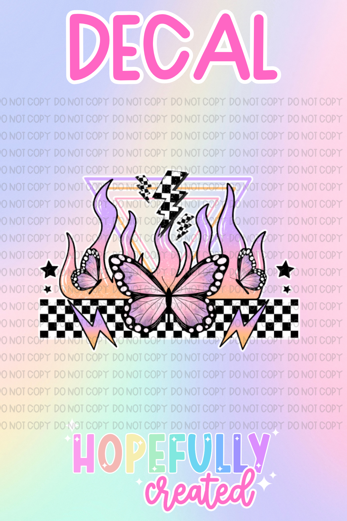 Checker Butterfly Decal-696