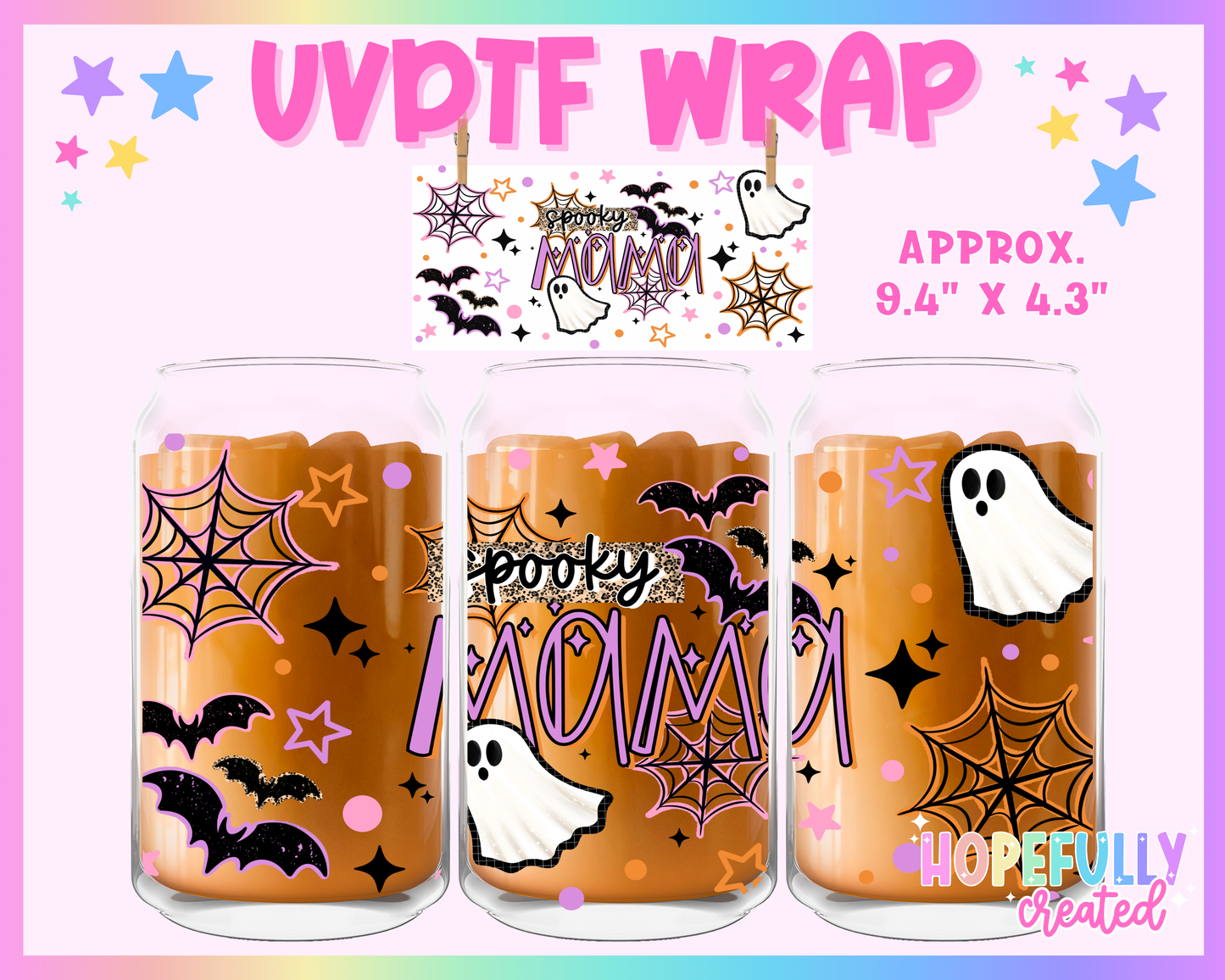 Spooky Mama UVDTF Glass Can Wrap