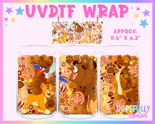 Lions UVDTF Glass Can Wrap