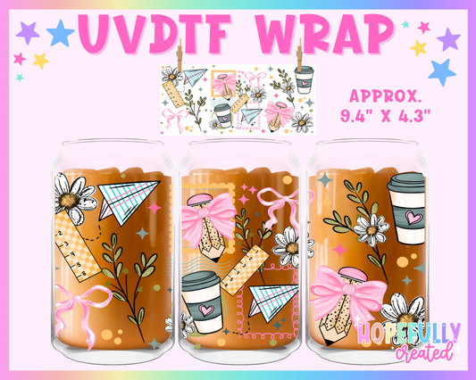 School UVDTF Glass Can Wrap