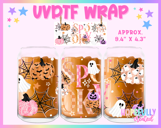 Spooky UVDTF Glass Can Wrap