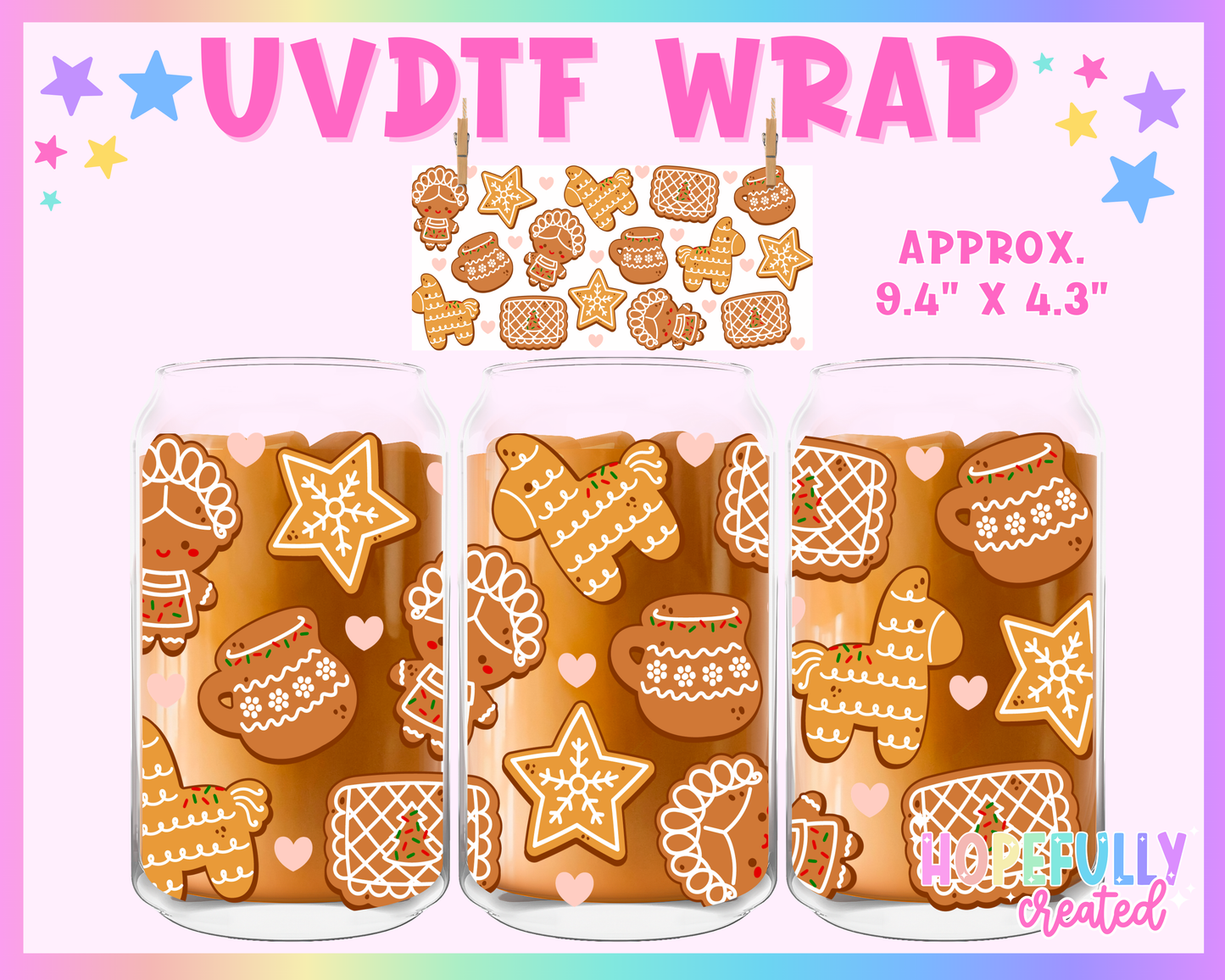 Spanish Gingerbread UVDTF Glass Can Wrap