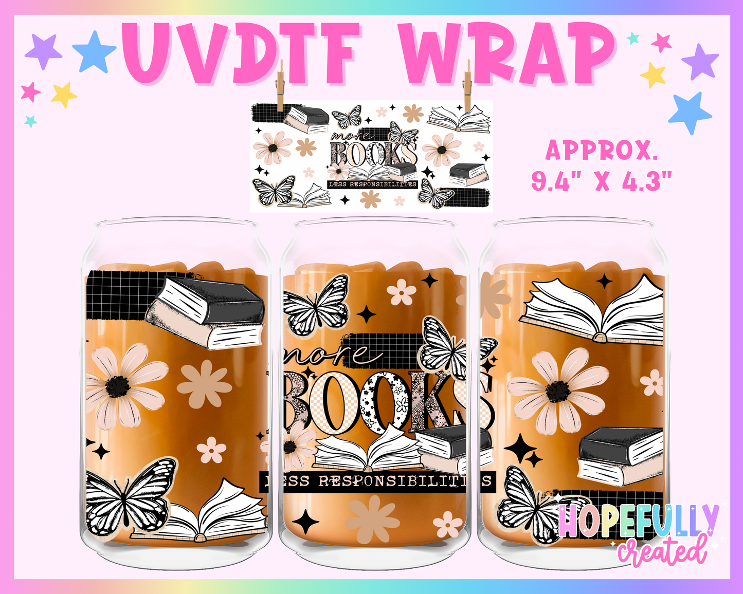 More Books UVDTF Glass Can Wrap