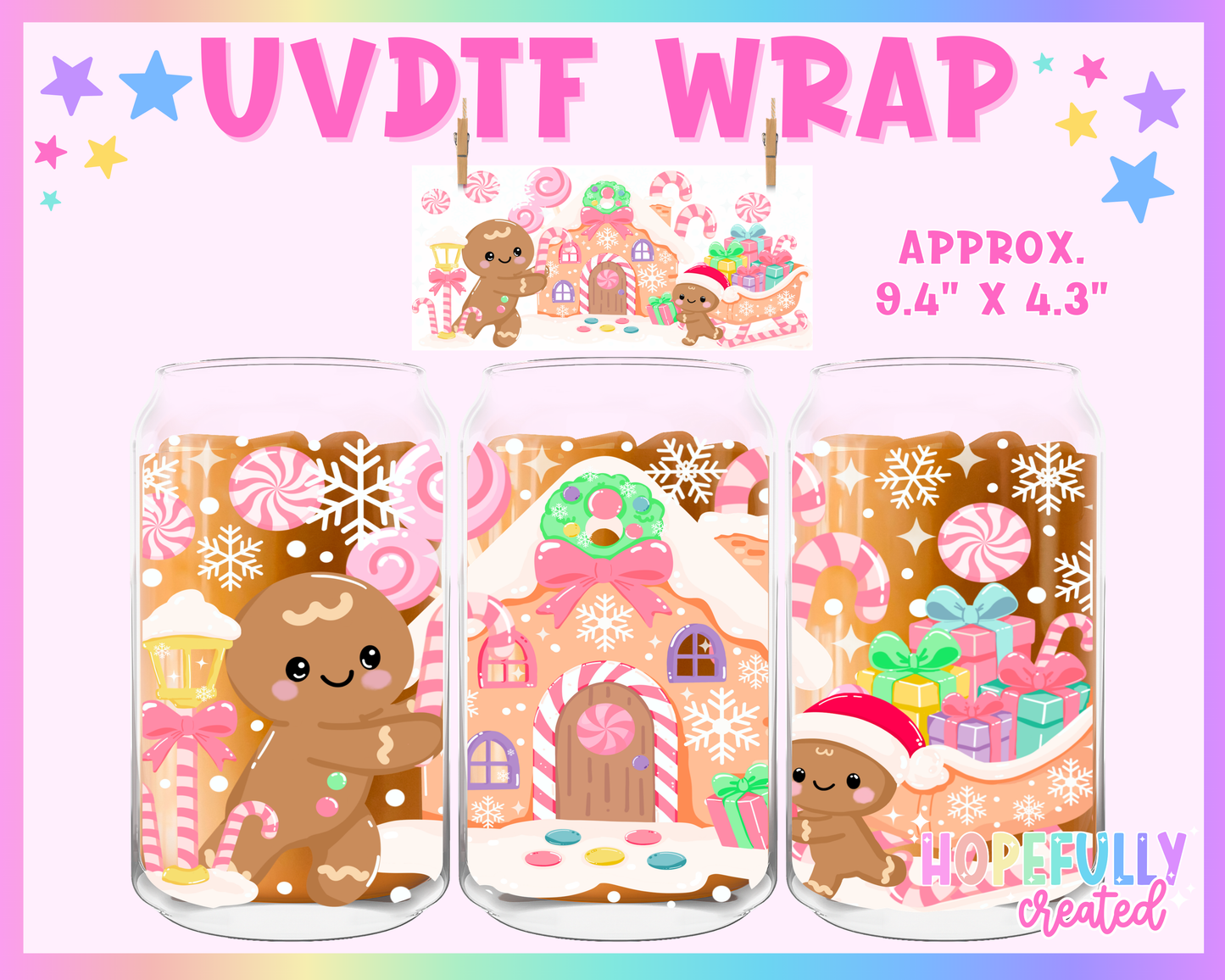 Gingerbread House UVDTF Glass Can Wrap