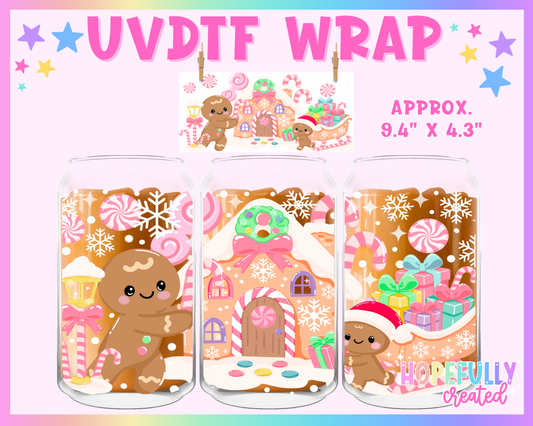 Gingerbread House UVDTF Glass Can Wrap