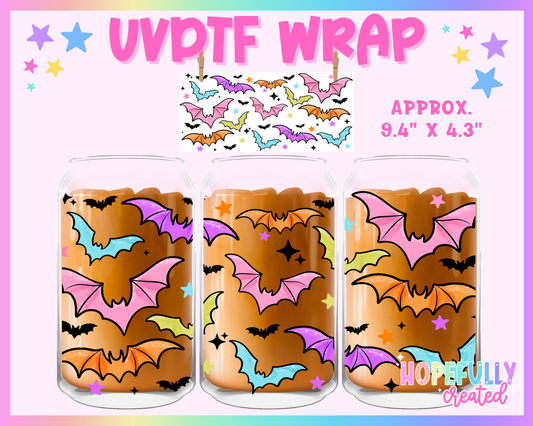 Bats UVDTF Glass Can Wrap