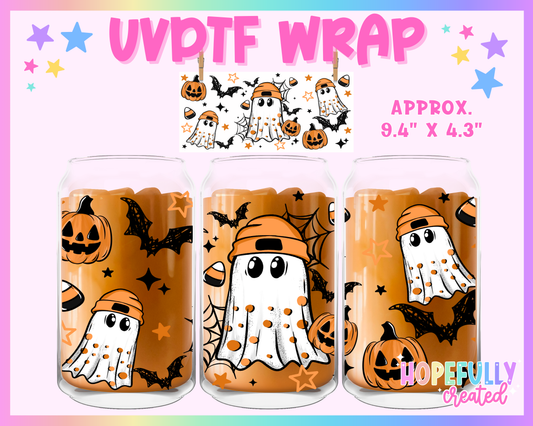 Ghost Beanie UVDTF Glass Can Wrap