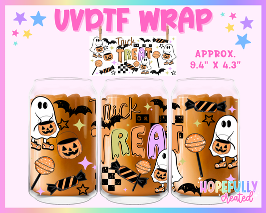 Trick or Treat UVDTF Glass Can Wrap