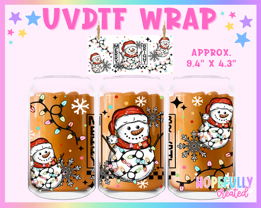 Merry Bright UVDTF Glass Can Wrap