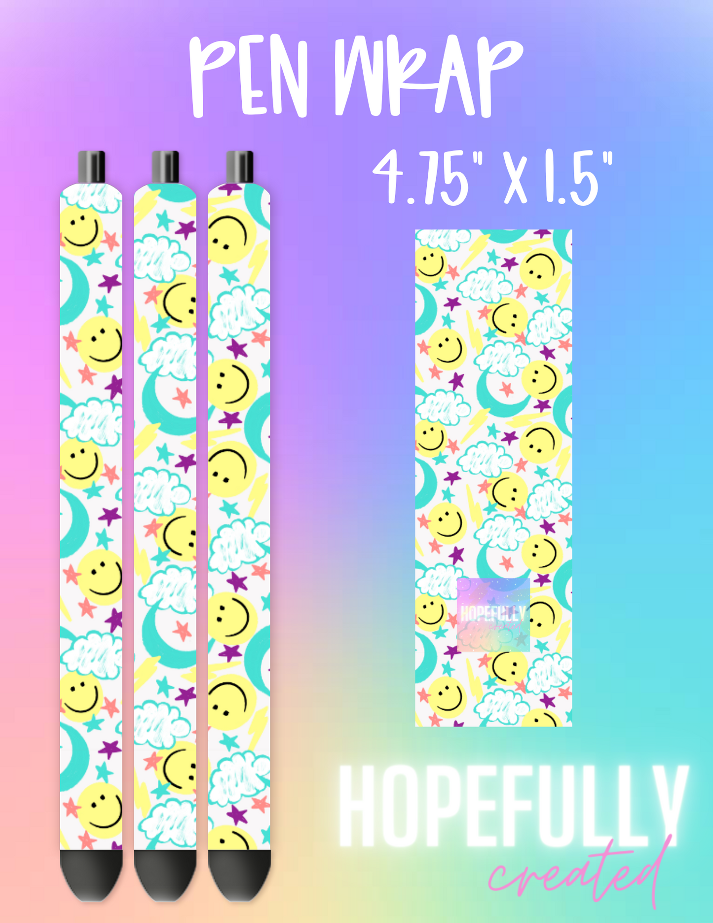 Rainbow Smilies Pen Wrap-297