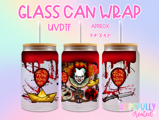 Clown UVDTF Glass Can Wrap