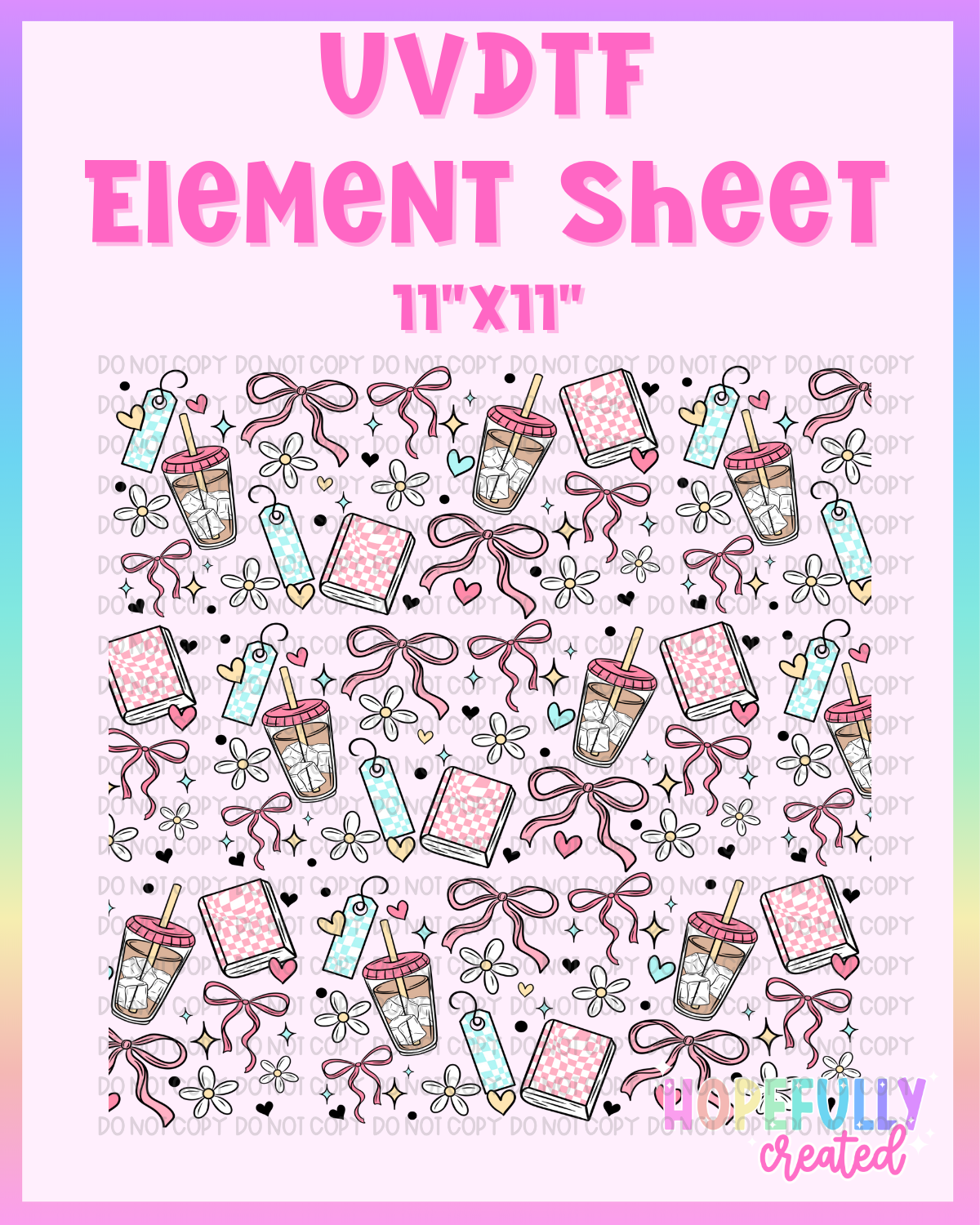 Books & Coffee UVDTF Element Sheet