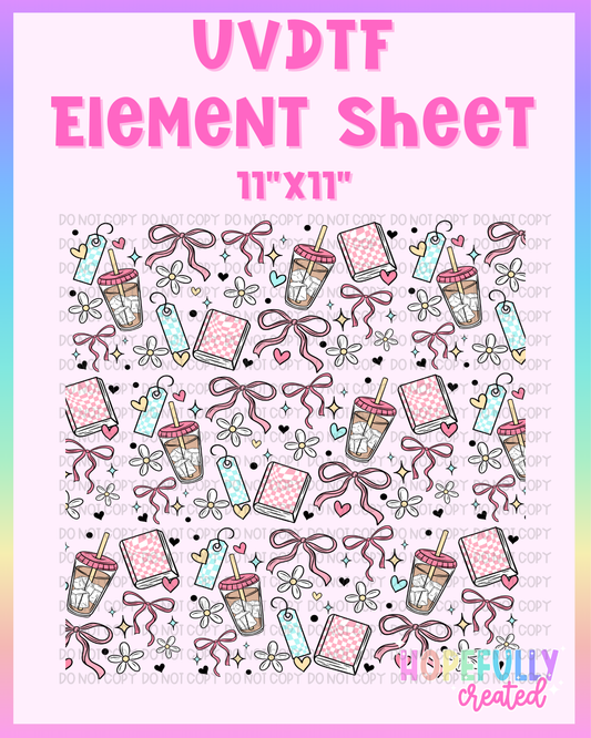 Books & Coffee UVDTF Element Sheet