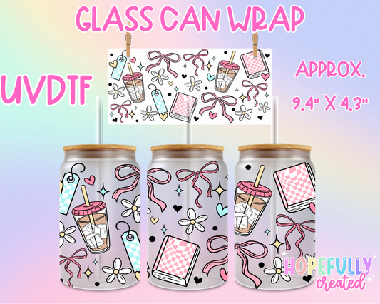 Coffee and Bows UVDTF Glass Can Wrap