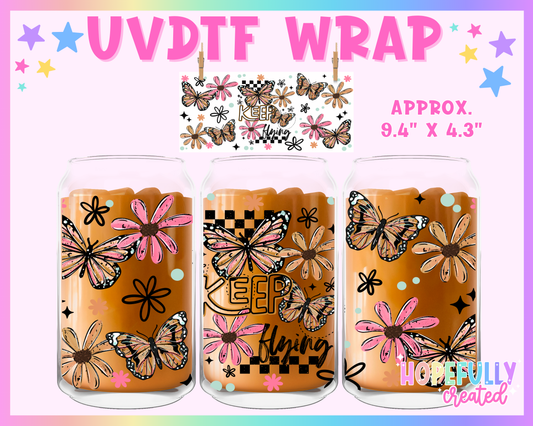 Keep Flying UVDTF Glass Can Wrap