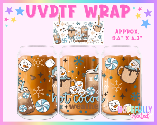 Hot Cocoa Weather UVDTF Glass Can Wrap