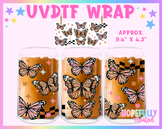 Butterfly UVDTF Glass Can Wrap