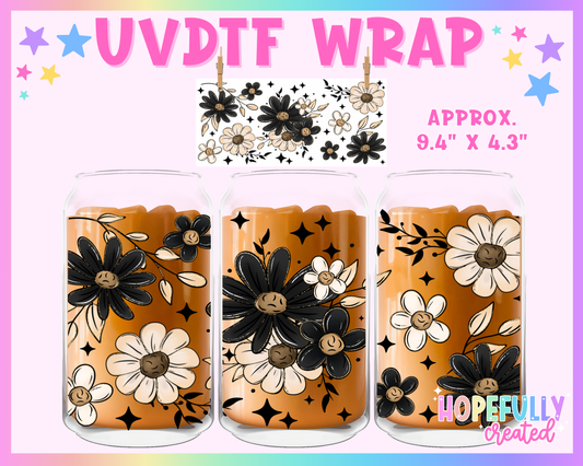 Dark Florals UVDTF Glass Can Wrap