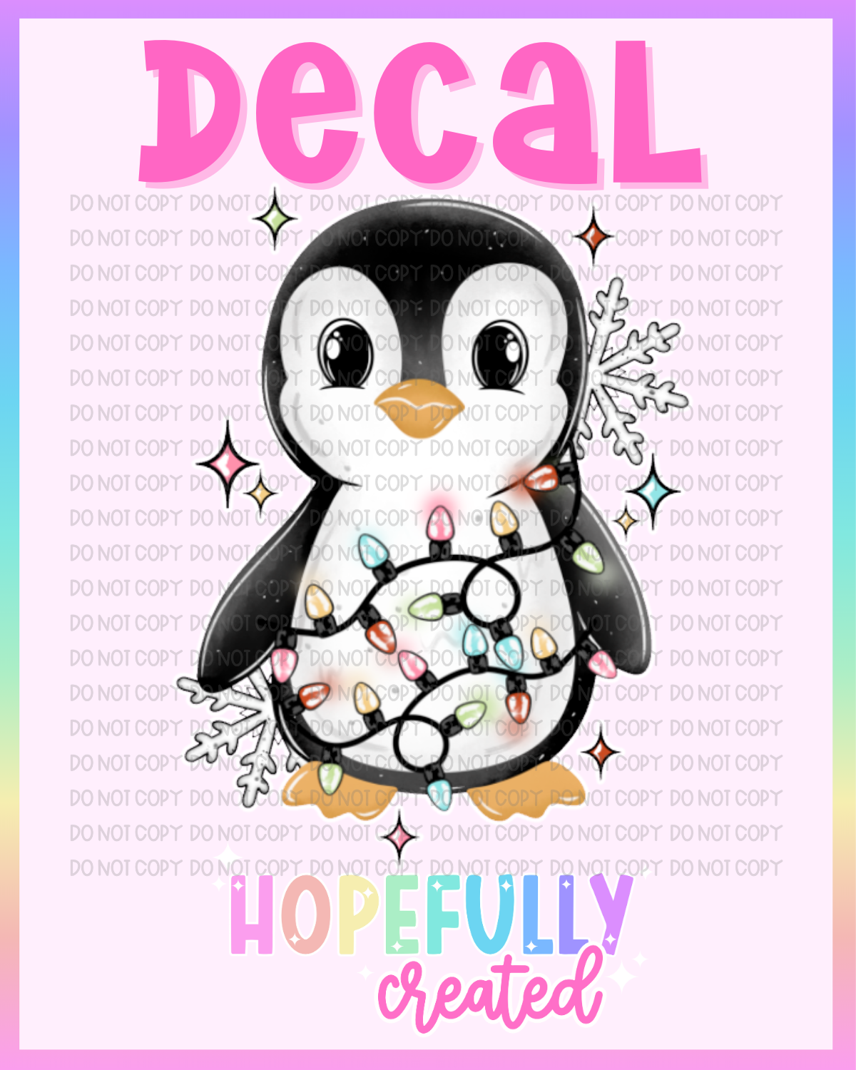 Christmas Penguin Decal-1192