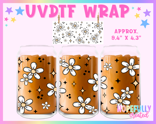 Daisies UVDTF Glass Can Wrap
