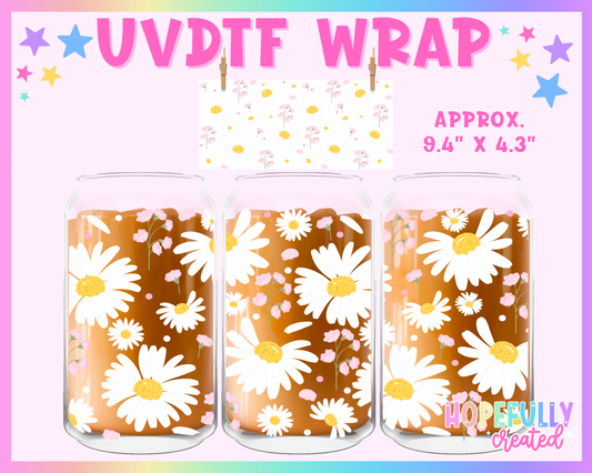 Daisy UVDTF Glass Can Wrap