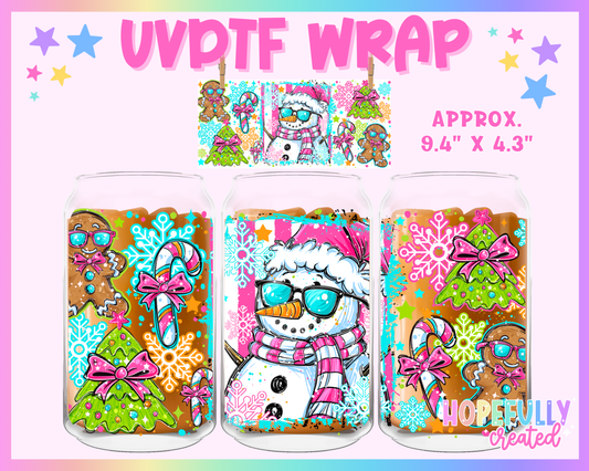 Snowman UVDTF Glass Can Wrap