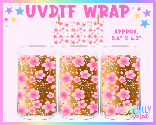 Cherry Blossom UVDTF Glass Can Wrap