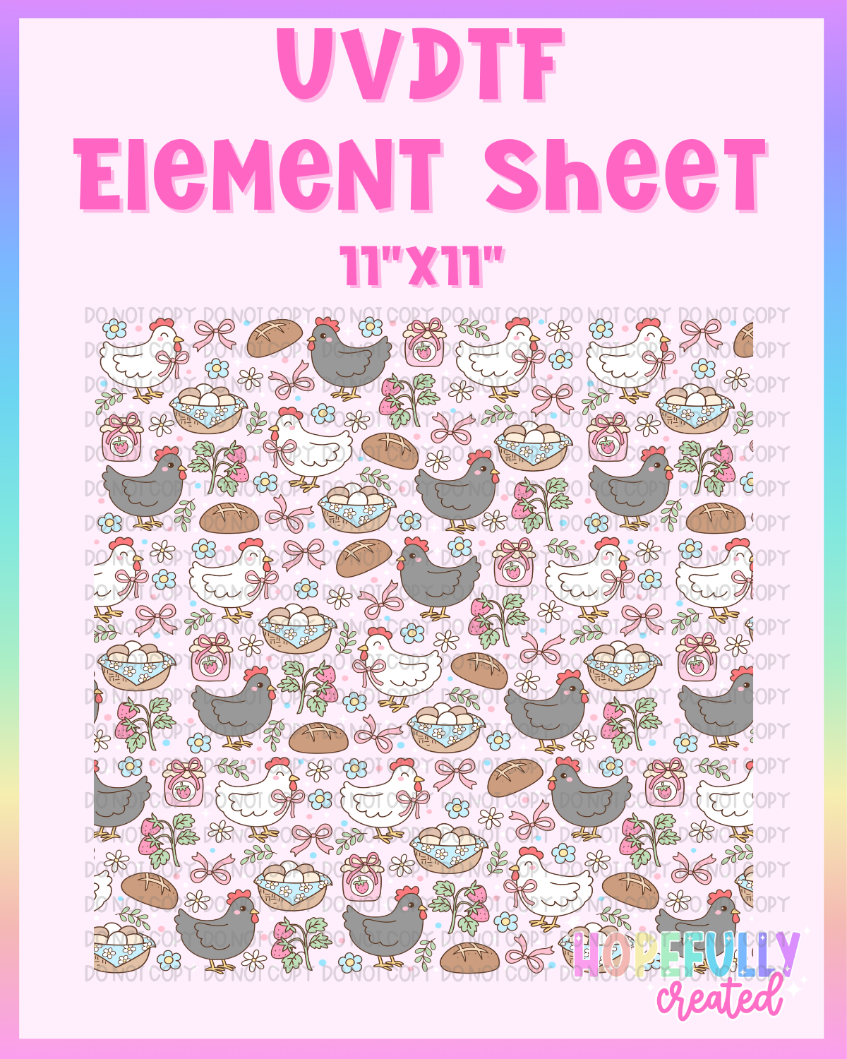 Chickens UVDTF Element Sheet