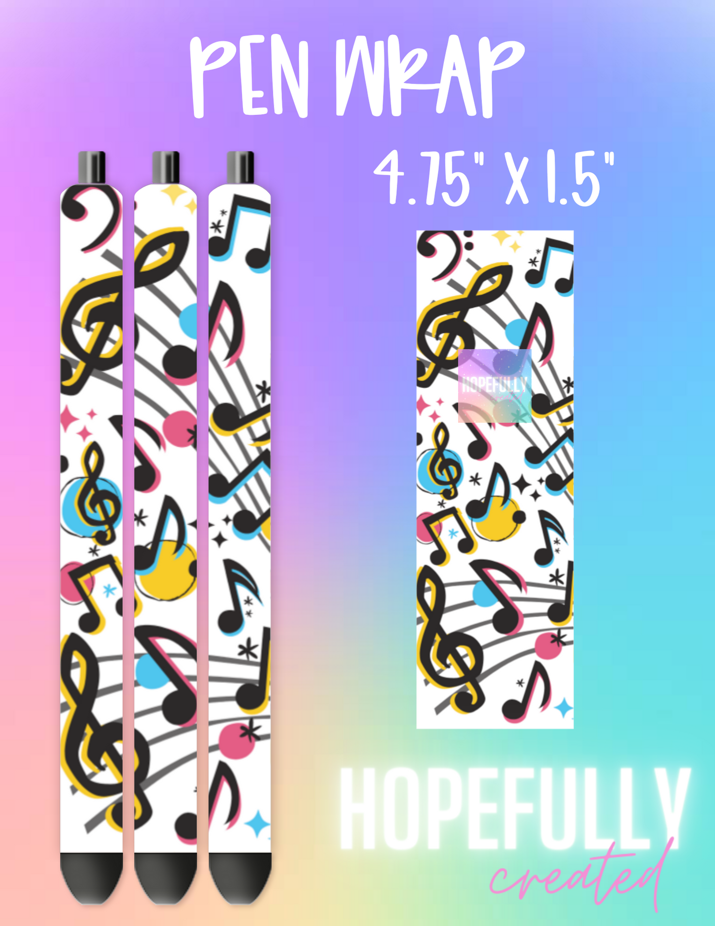 Music Notes Pen Wrap-546