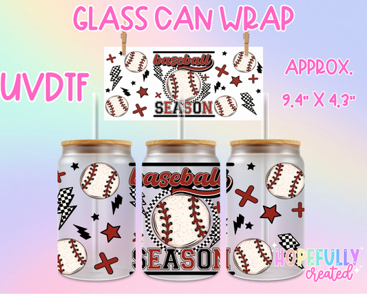 Baseball Season UVDTF Glass Can Wrap